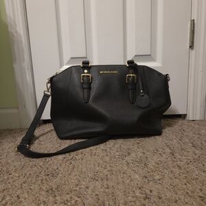 Michael Kors Black Satchel with Gold Accents